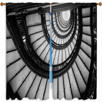 Low Angle View Of Spiral Staircase, Chicago, Cook County, Illino Window Curtains 64699610