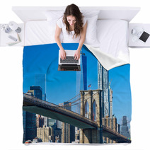 Lower Manhattan Skyline View From Brooklyn Blankets 84554417