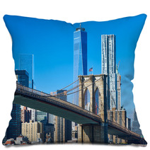 Lower Manhattan Skyline View From Brooklyn Pillows 84554417