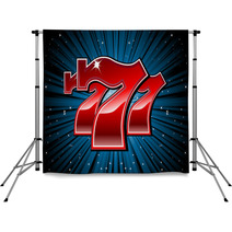 Lucky Seven Slot Machine Font Vector Illustration Backdrops 15795221