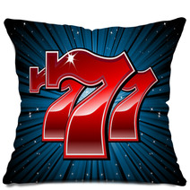 Lucky Seven Slot Machine Font Vector Illustration Pillows 15795221