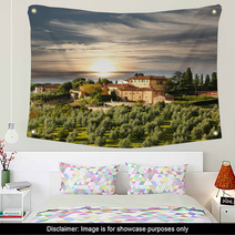 Luxury Villa In Tuscany, Famous Vineyard In Italy Wall Art 49332612
