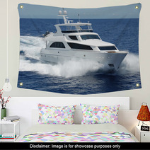 Luxury Yacht At Sea Wall Art 64993076