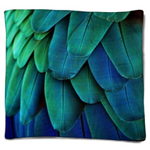 Macaw Feathers (Blue/Green) Blankets 64649675