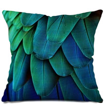 Macaw Feathers (Blue/Green) Pillows 64649675