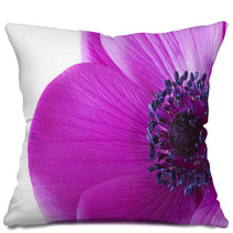 Macro Inside A Purple Anemone Flower Pillows 49727134