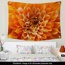 Macro Of Orange Aster Flower Wall Art 70720140