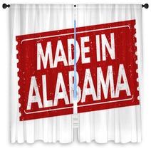 Made In Alabama Sign Or Stamp Window Curtains 138139098
