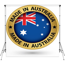Made In Australia Gold Label Vector Illustration Backdrops 62557209