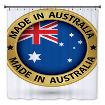 Made In Australia Gold Label Vector Illustration Bath Decor 62557209