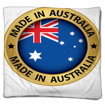 Made In Australia Gold Label Vector Illustration Blankets 62557209