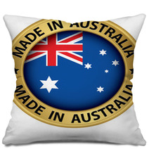Made In Australia Gold Label Vector Illustration Pillows 62557209