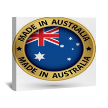 Made In Australia Gold Label Vector Illustration Wall Art 62557209