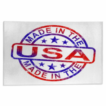 Made In USA Stamp Shows American Products Or Produce Rugs 42348519