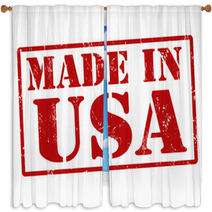 Made In USA Stamp Window Curtains 55273231