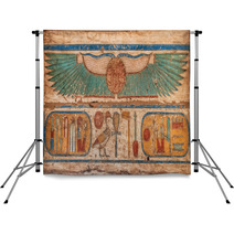 Madinet Habu Temple Hieroglyphs In Luxor Backdrops 58016946