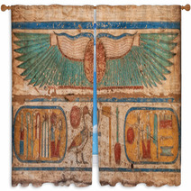 Madinet Habu Temple Hieroglyphs In Luxor Window Curtains 58016946