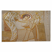 Madrid  Modern Mosaic Of Angel In Almudena Cathedral Rugs 51736725