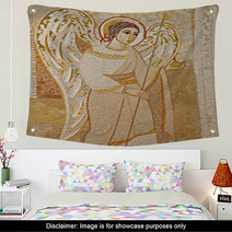 Madrid  Modern Mosaic Of Angel In Almudena Cathedral Wall Art 51736725