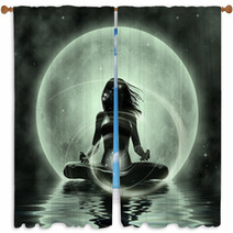 Magic Yoga - Moonlight Meditation Window Curtains 46160774