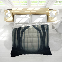Magical Gate In Mysterious Forest With Fog Bedding 85675164