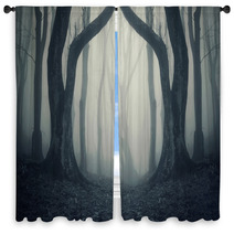 Magical Gate In Mysterious Forest With Fog Window Curtains 85675164