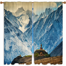 Maitreya At Disket Monastery Ladakh India Window Curtains 66392190