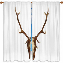 Majestic Red Deer Stag Hunting Trophy Window Curtains 71693501