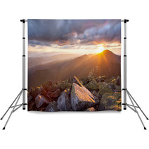 Majestic Sunset In The Mountains Landscape. Dramatic Sky And Col Backdrops 67188748