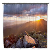 Majestic Sunset In The Mountains Landscape. Dramatic Sky And Col Bath Decor 67188748