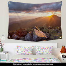 Majestic Sunset In The Mountains Landscape. Dramatic Sky And Col Wall Art 67188748