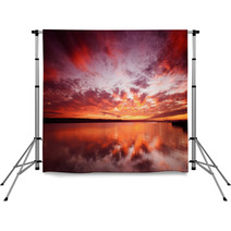 Majestic Sunset Over Water Backdrops 57295650