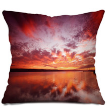 Majestic Sunset Over Water Pillows 57295650