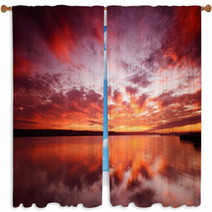 Majestic Sunset Over Water Window Curtains 57295650