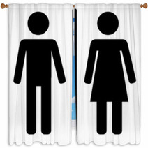 Male And Female Sign Window Curtains 62427971