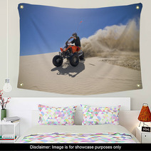 Male ATV Rider Roosting Sand In The Oregon Sand Dunes Wall Art 22546636