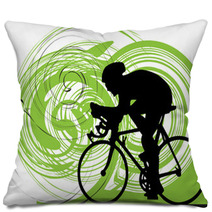 Male On A Bicycle Pillows 25130160