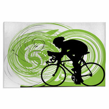 Male On A Bicycle Rugs 25130160