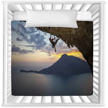 Male Rock Climber At Sunset. Kalymnos Island, Greece Nursery Decor 54132885