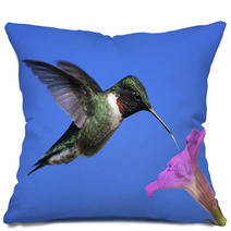 Male Ruby-throated Hummingbird (archilochus Colubris) Pillows 14201994