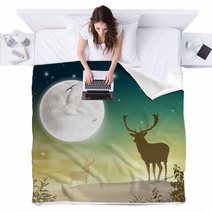 Male Stag Deer Blankets 47173432