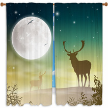 Male Stag Deer Window Curtains 47173432