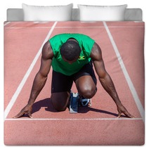 Male Track And Field Athlete Before The Race Start Bedding 43959981
