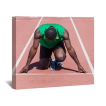 Male Track And Field Athlete Before The Race Start Wall Art 43959981