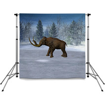 Mammoth In Landscape In The Ice Age Backdrops 36077254
