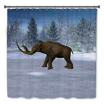 Mammoth In Landscape In The Ice Age Bath Decor 36077254