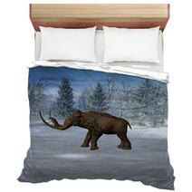 Mammoth In Landscape In The Ice Age Bedding 36077254