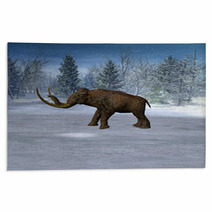Mammoth In Landscape In The Ice Age Rugs 36077254