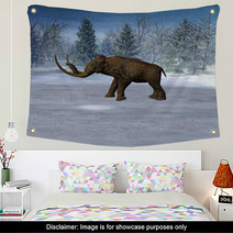 Mammoth In Landscape In The Ice Age Wall Art 36077254