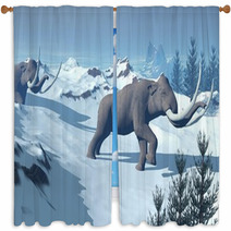 Mammoths Walk Window Curtains 46696904